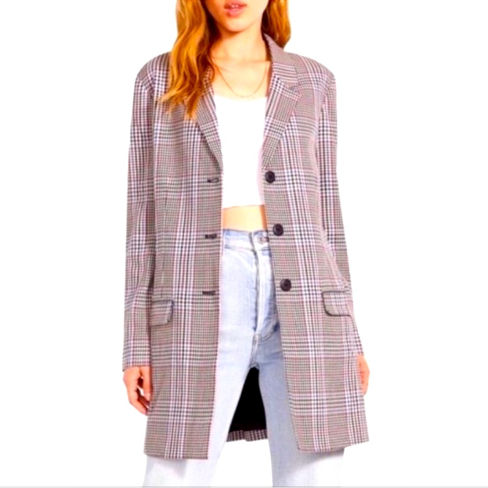 BB Dakota | Blazer | Prep Cool Plaid Longl…